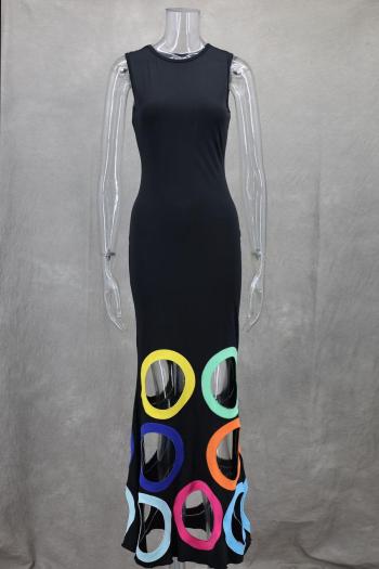 Sexy slight stretch slim hollow sleeveless maxi dress