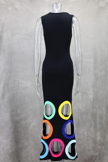 Sexy slight stretch slim hollow sleeveless maxi dress