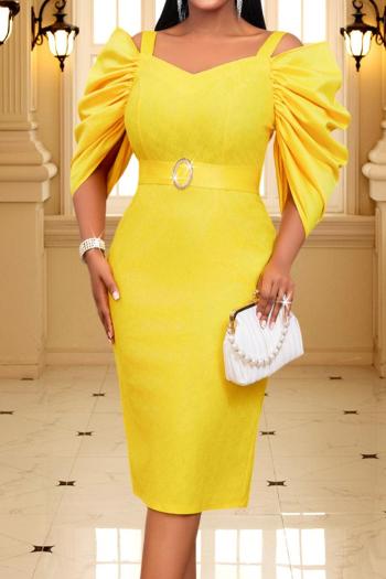 casual plus size slight stretch v-neck shirring midi dress