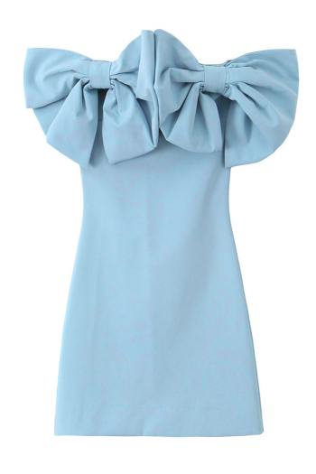 sexy non-stretch tube design bow-knot decor mini dress