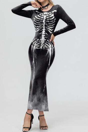 halloween slight stretch cosplay human skeleton fixed printing long sleeve costumes