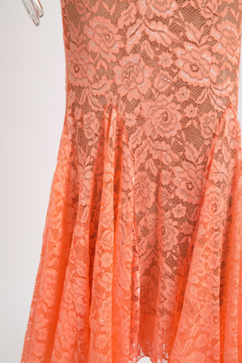 New slight stretch patchwork lace solid color suspender maxi dress with liner