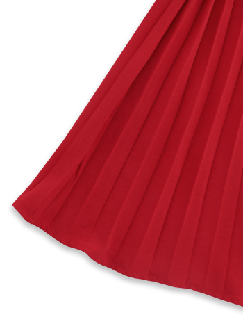 Casual plus-size 5-color slight stretch ice fabric v-neck midi dress(with belt)