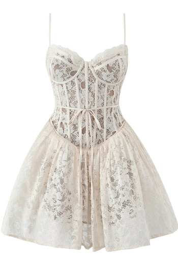 sexy non-stretch lace sling mini dress(size run small)