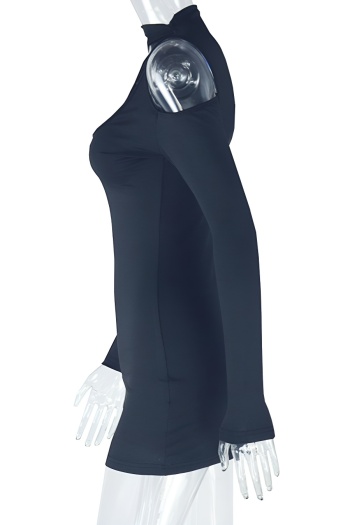Sexy slight stretch plain color hollow out bodycon mini dress