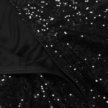 Plus size slight stretch sequin hollow one shoulder sexy slit maxi dress