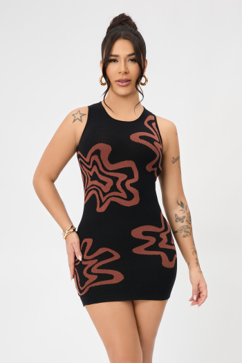 high quality stylish slight stretch knitted sleeveless bodycon mini dress