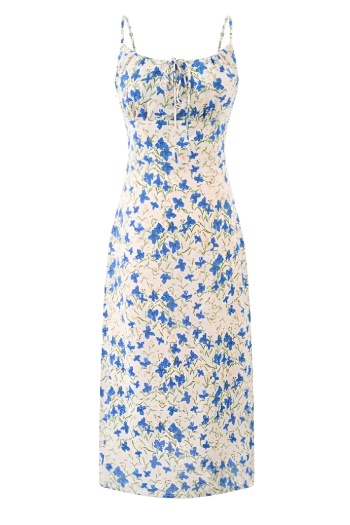 casual new floral batch printing slight stretch laced midi dress size run small