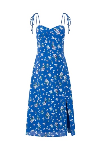 casual slight stretch zip-up floral batch printing midi dress size run small