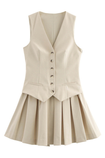 casual non-stretch 3 colors v-neck solid color mini dress