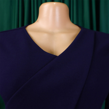 Stylish plus size slight stretch 4 colors with belt pleated midi dress