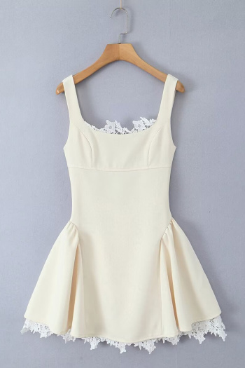 casual non-stretch sling pleated backless mini dress