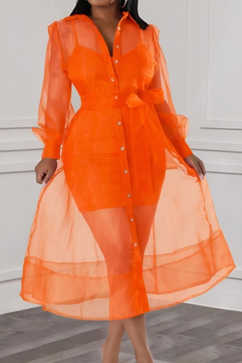 stylish plus size slight stretch sling mini dress with mesh midi dress & belt