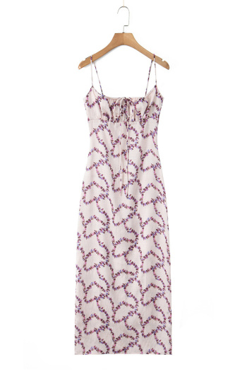 casual non-stretch multicolor graffiti printing maxi dress(size run small)