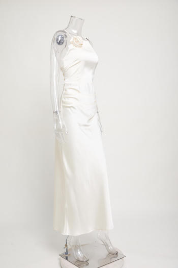 Sexy non-stretch solid color backless lace-up midi dress