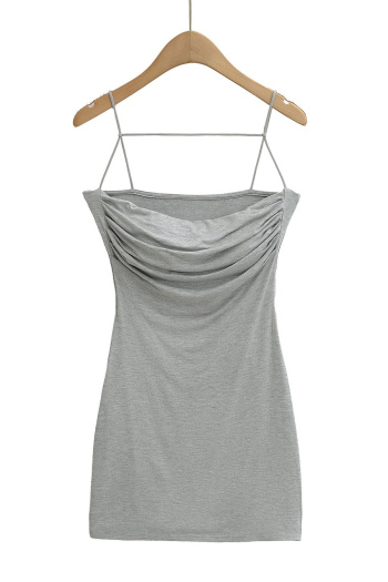 casual stretch sling slim fit with padded pleated mini dress size run small