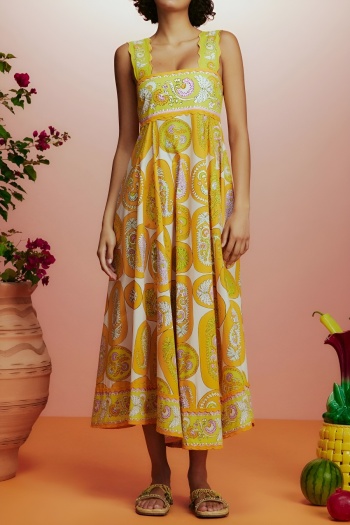 bohemian style slight stretch graphic printing midi dress