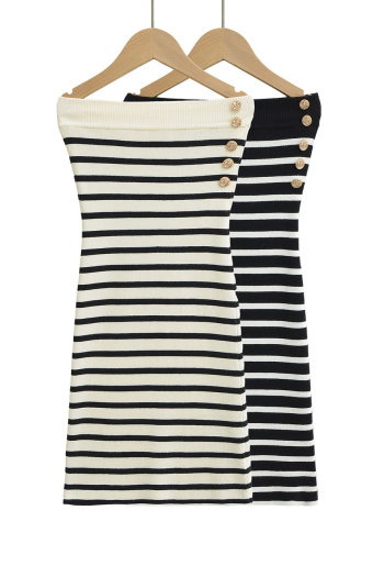 casual slight stretch tube top tight knitted striped mini dress size run small