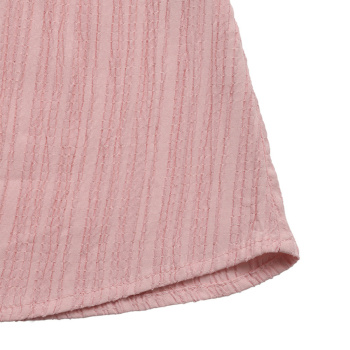 Casual non-stretch slit button decor v-neck wrinkle fabric midi dress