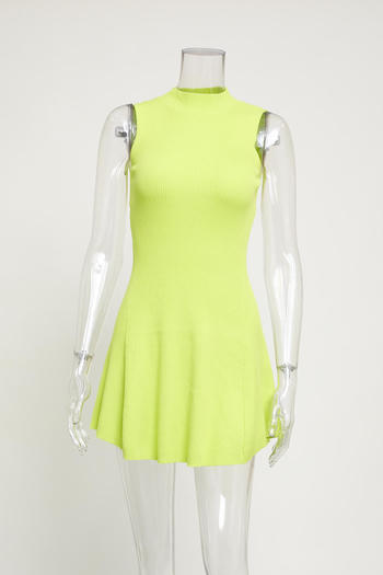 casual slight stretch knitted 8 colors sleeveless midi dress