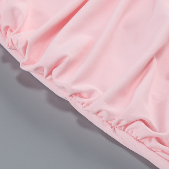 Elegant slight stretch pleated backless mesh sequins embroidery maxi dress