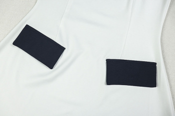 Casual non-stretch simple contrast color sleeveless  mini dress