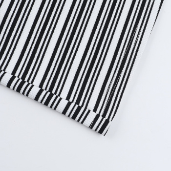 Casual slight stretch tube top slim fit striped slit maxi dress
