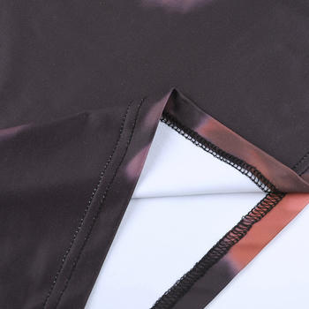 Casual slight stretch tight fit see-through mesh mesh long sleeve mini dress