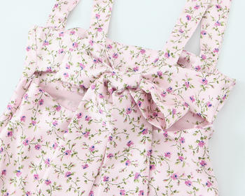 Casual non-stretch floral batch printing lace-up sling backless mini dress