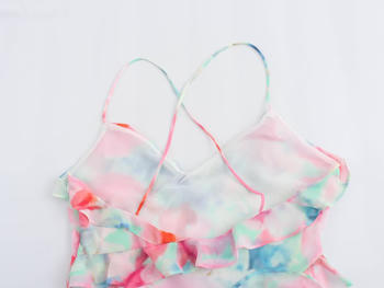 Casual non-stretch tie-dye printed sling backless mini dress