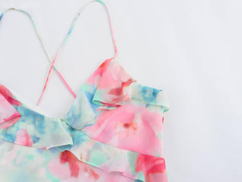 Casual non-stretch tie-dye printed sling backless mini dress