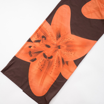 Sexy slight stretch tube design flower printing slit maxi dress