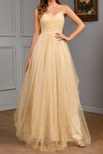 elegant non-stretch v-neck sequin decor sling maxi dress
