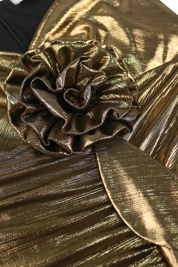 Stylish plus size slight stretch 3d flower ruffle backless sling midi dress