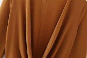 Sexy non-stretch solid color draped collar mini dress