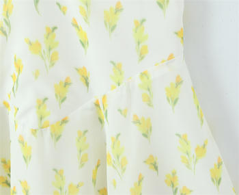 Sexy non-stretch halter-neck floral batch printing zip-up mini dress