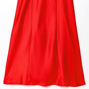 Sexy non-stretch deep v-neck solid color sling maxi dress