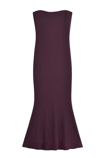 casual slight stretch tube design solid color midi dress
