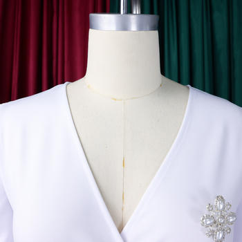 Casual plus size slight stretch lantern sleeve slim slit midi dress with belt