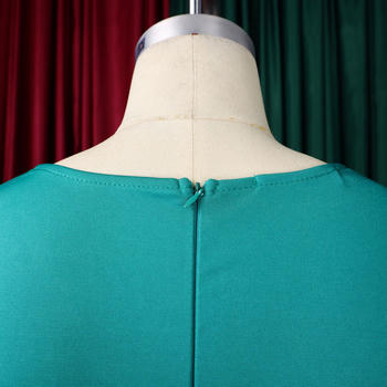 Casual plus size slight stretch lantern sleeve slim slit midi dress with belt