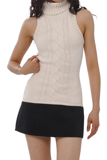 casual stretch contrast color high collar ribbed knit mini dress(size run small)