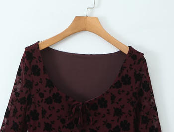 Casual slight stretch long sleeve jacquard slim mini dress