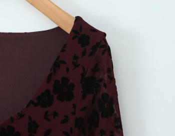 Casual slight stretch long sleeve jacquard slim mini dress