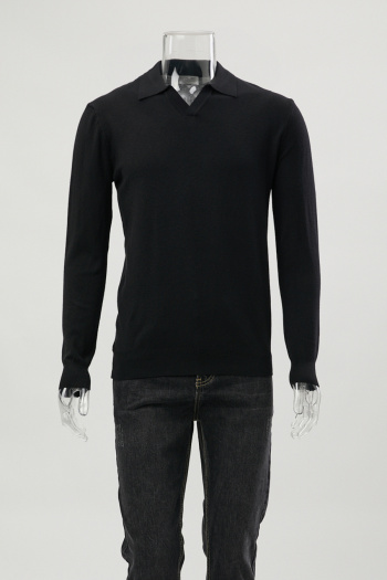 private custom casual plus size stretch lapel solid long sleeve knit sweater