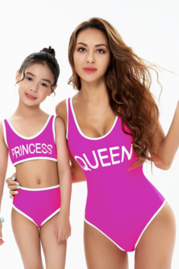 mom parent-child new letter printing padded sexy simple one-piece swimsuit