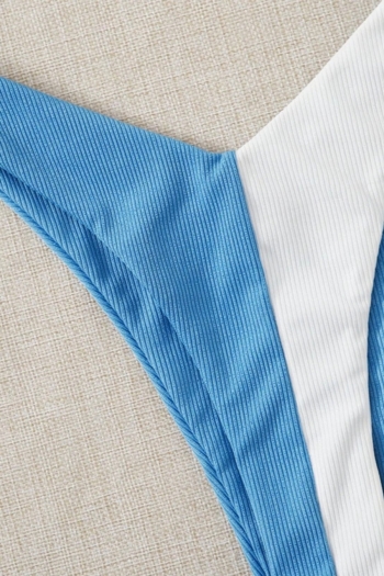 Four colors contrast color spliced padded underwire one-shoulder sexy classic two-piece bikini