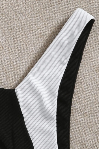 Four colors contrast color spliced padded underwire one-shoulder sexy classic two-piece bikini