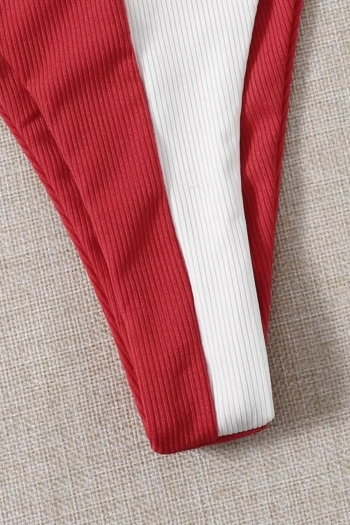 Four colors contrast color spliced padded underwire one-shoulder sexy classic two-piece bikini