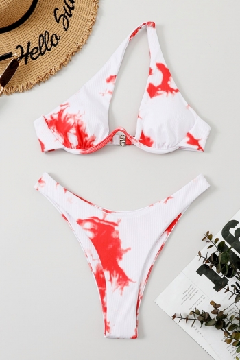 new ten colors tie-dye padded underwire one-shoulder adjustable strap sexy classic two-piece bikini
