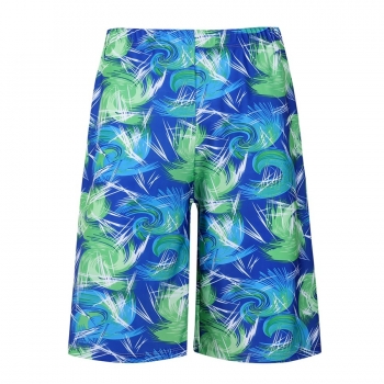 men new swirl batch printing stretch tie-waist with lining stylish surfing fast dry over knee beach shorts (65 kg~100 kg wearable)